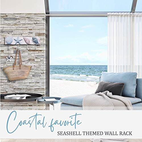 Coastal Theme Beach House Decor Bedroom or Kitchen Beach Bathroom Decor TideAndTales Beach Decor 3D Seashell Wall Hooks Towel Rack for Bathroom 